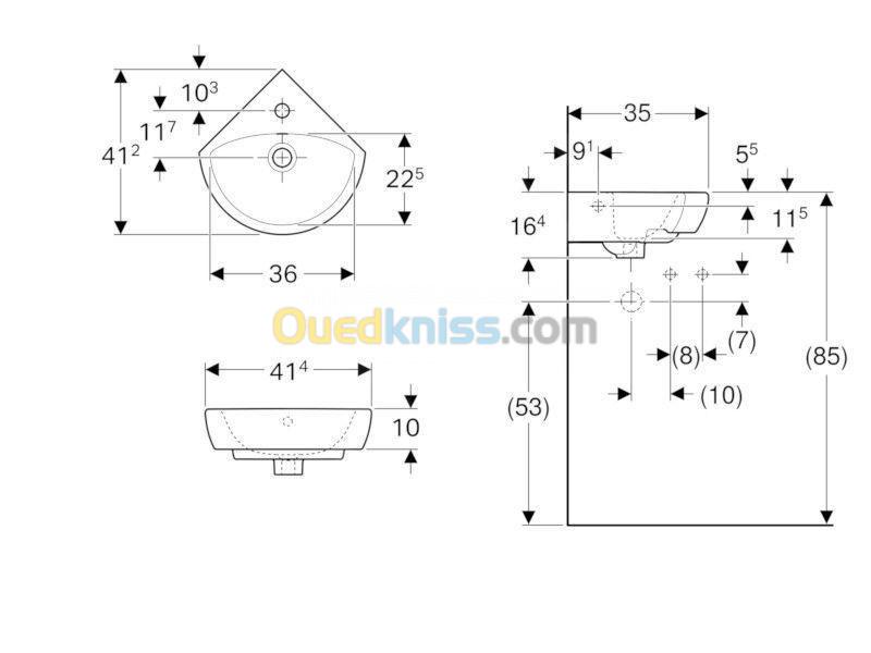 Lave-mains BASTIA d'angle