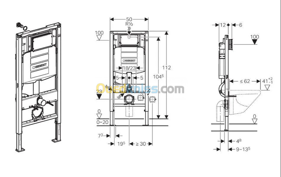 Réservoir encastré Geberit Duofix Alph