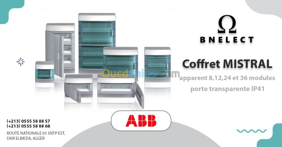 Coffret Mistral Apparent ABB IP41  8 - 12 - 24 & 36 Modules  