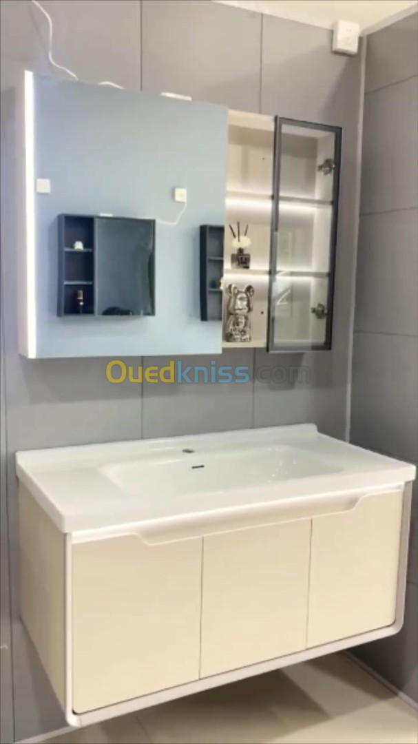 Meuble Salle De Bain+Smart Miroir+Vasque 100cm