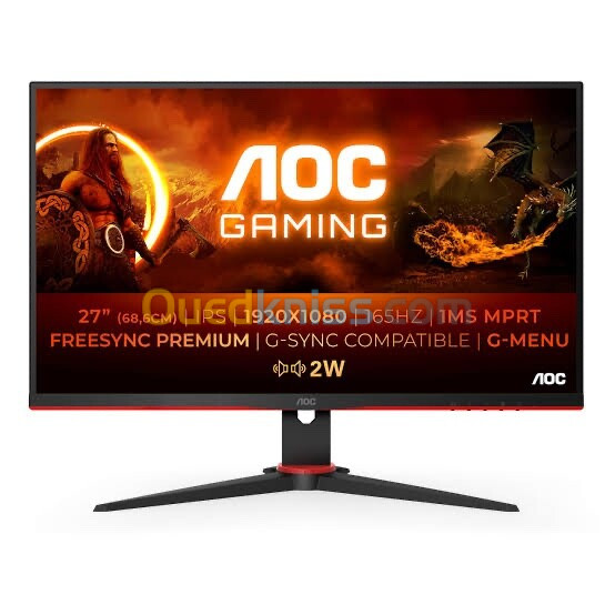 AOC GAMING MONITOR 27G2SP 27 POUCES G-SYNC 165 Hz IPS 1 MS REFRESH RATE HDMI VGA DP 