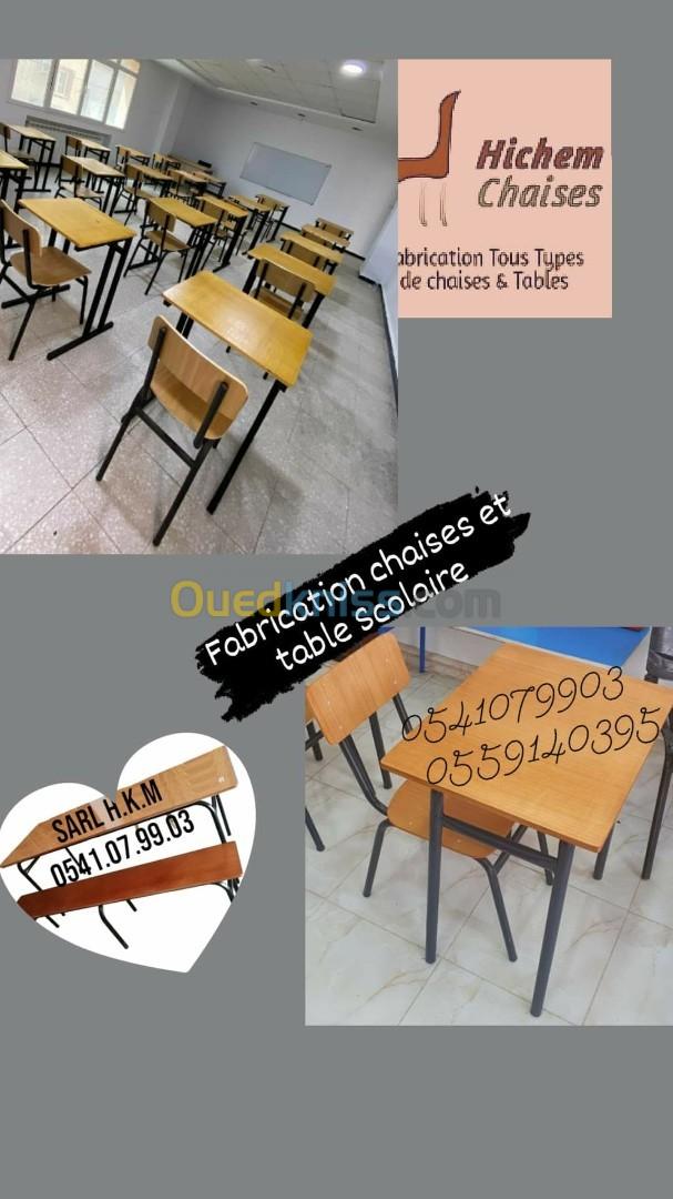 Fabrication chaises et table scolaire et créches 