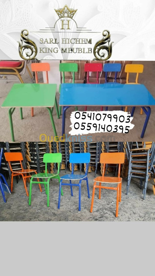 Fabrication chaises et table scolaire et créches 