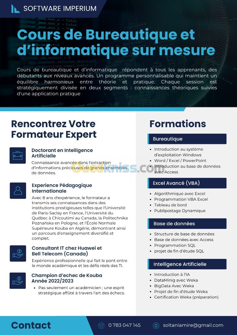 Formation Bureautique et Informatique sur mesure: 100% Pratique