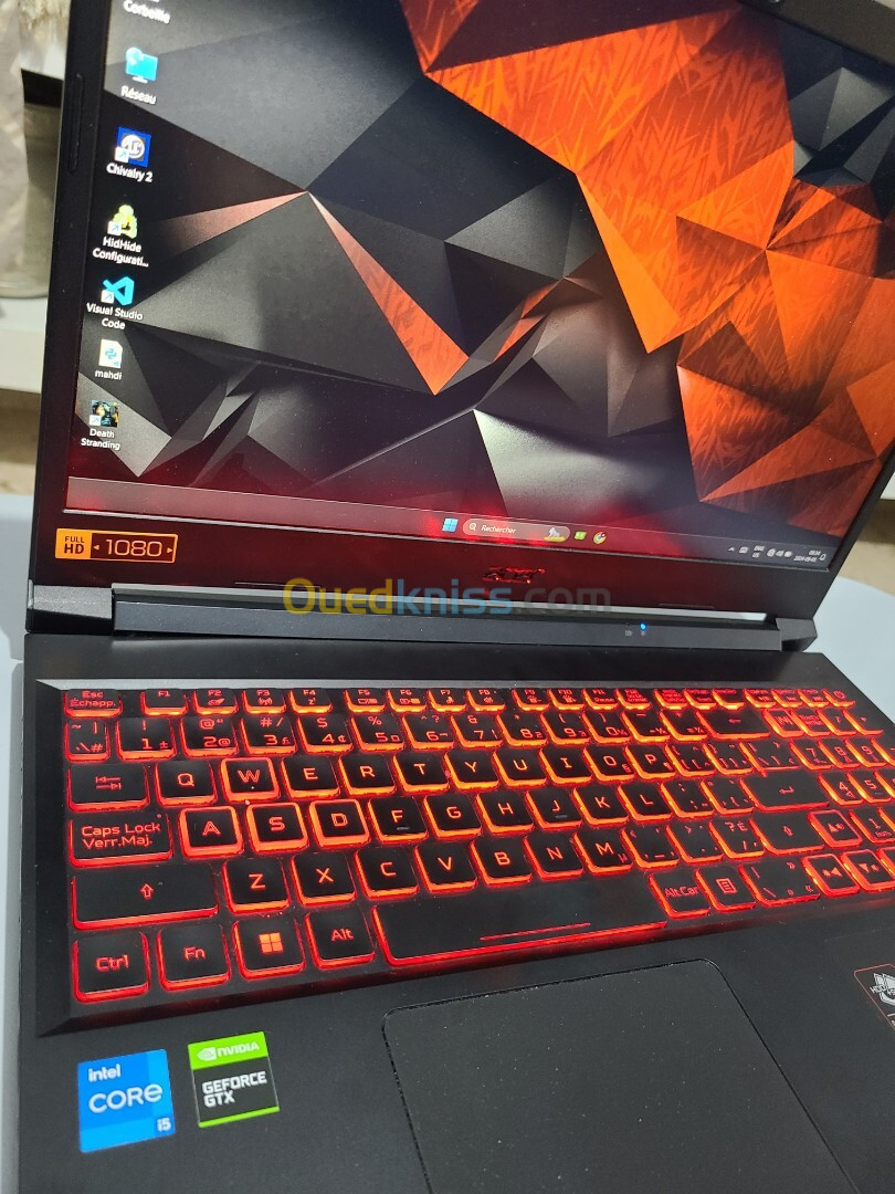 Acer Nitro 5 15.6'',FHD 144hz ,Intel i5 11th Gen ,RAM 16go ,SSD 512G ,Nvidia GTX 1650