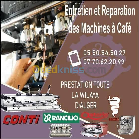 Réparation Et Entretien Des Machines a Café a domicile CONTI, RANCILIO, BEZZERA, ASTORIA