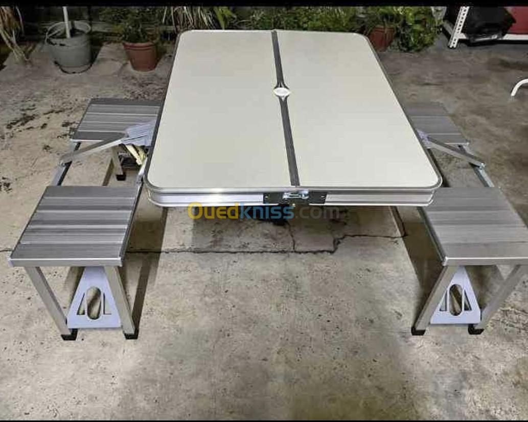 Table camping pliable avec 4 sièges طاولة تخييم