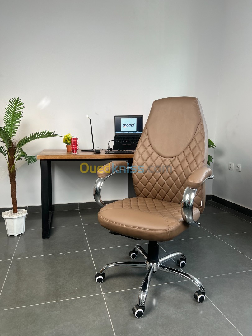 Chaise De Bureau fauteuil LOSANGE Simili Cuir Skaï, Marque MOBIX DZ