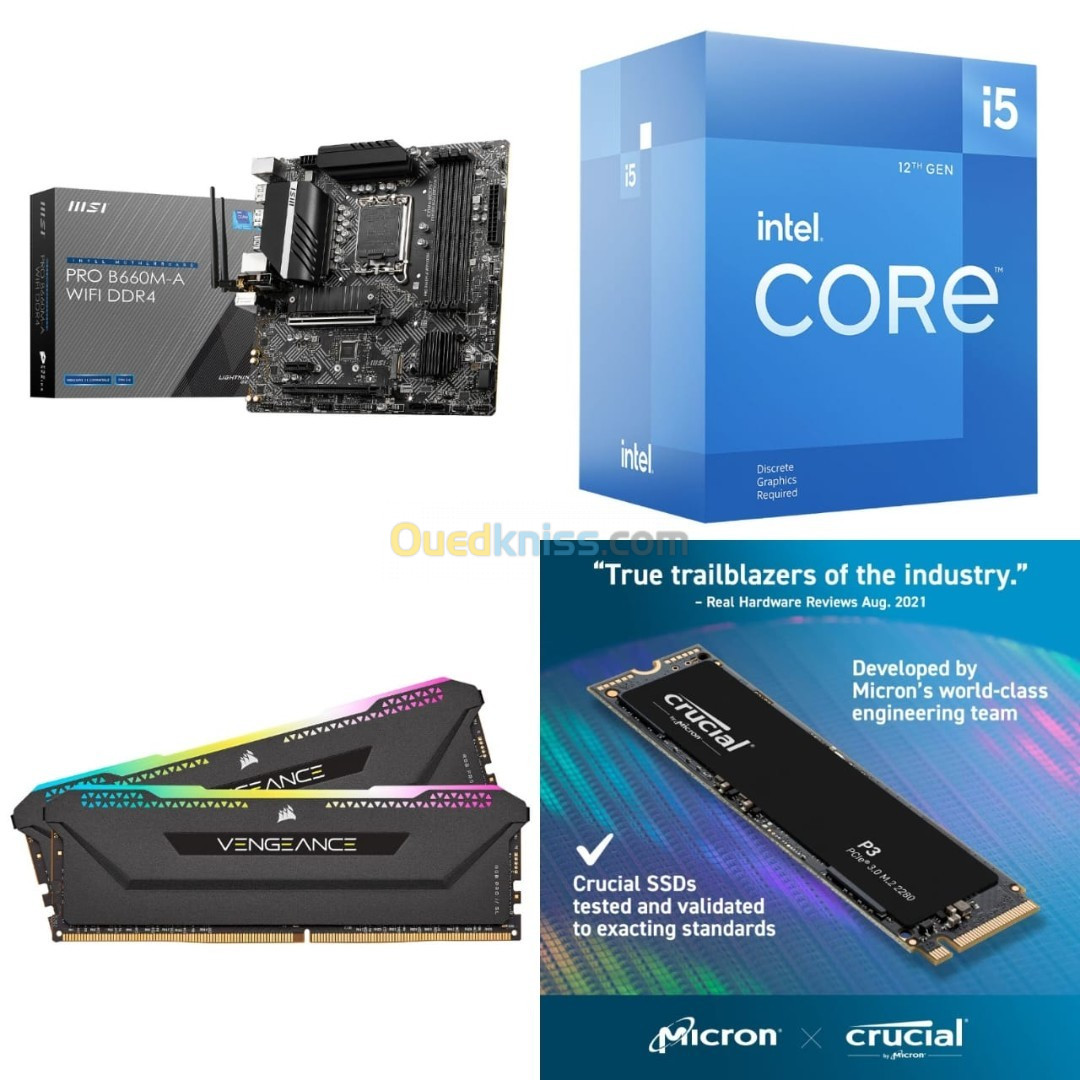  #BlackFriday Bundle Intel Core i5-12400 + MSI PRO B660M-A WiFi + Ram 2x8 + SSD 500 Go