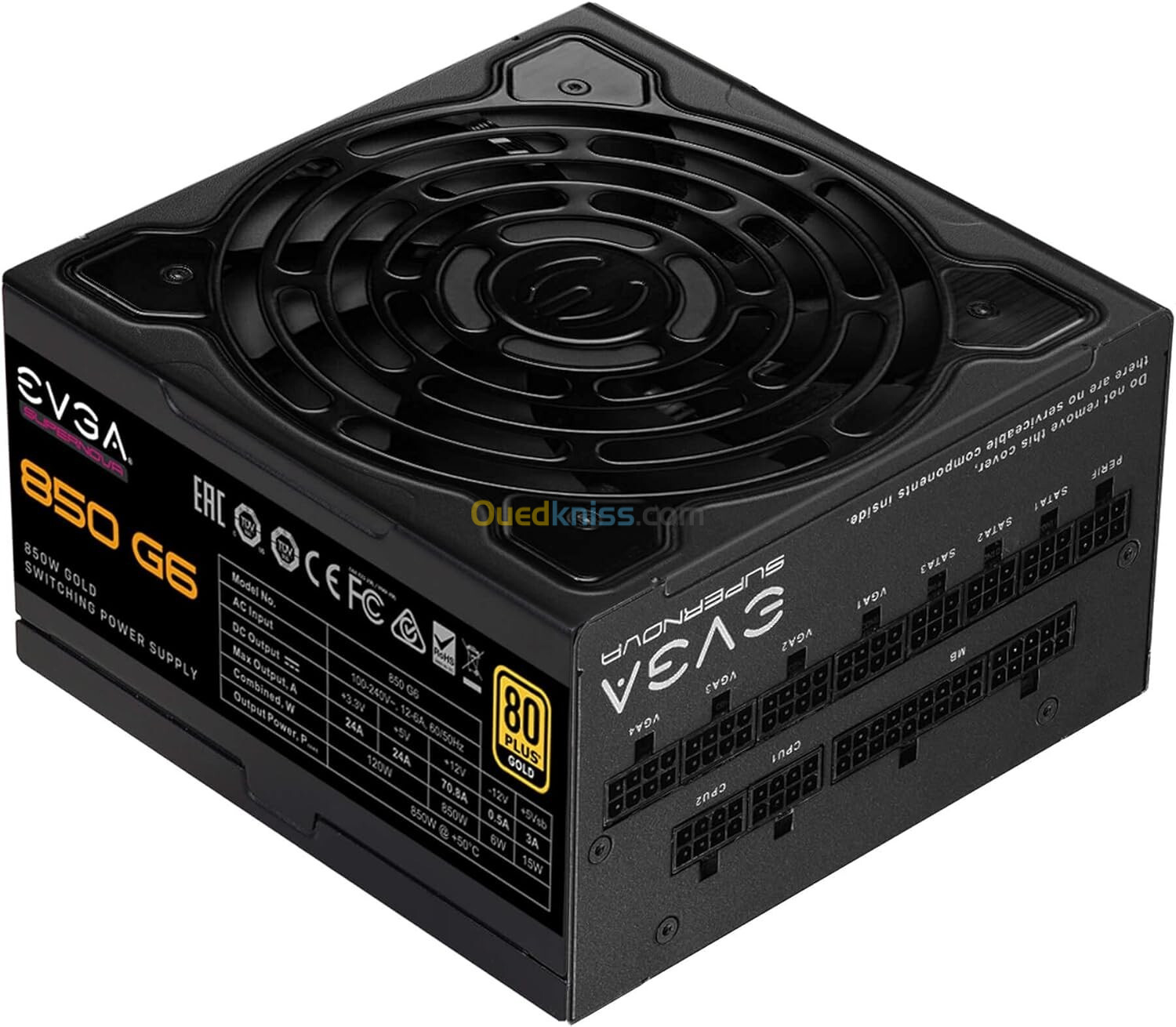 EVGA 850 G6, 80 Plus Gold 850W, Fully Modular, Eco Mode with FDB Fan, 100% Japanese Capacitors