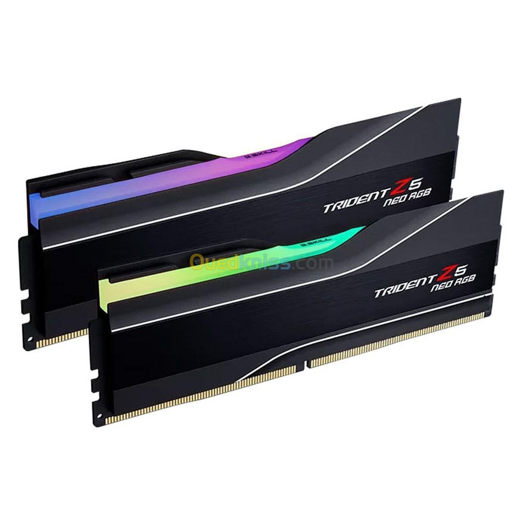 Ram G Skill Trident Z5 Neo RGB 32 Go (2x 16 Go) DDR5 6000 MHz CL36 Intel XMP White / BLaCK 