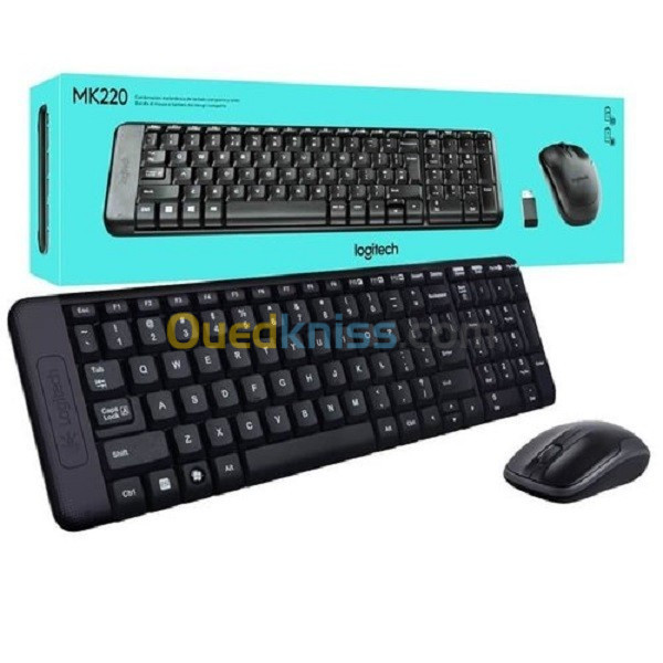 CLAVIER SOURIS SANS FIL LOGITECH MK220 