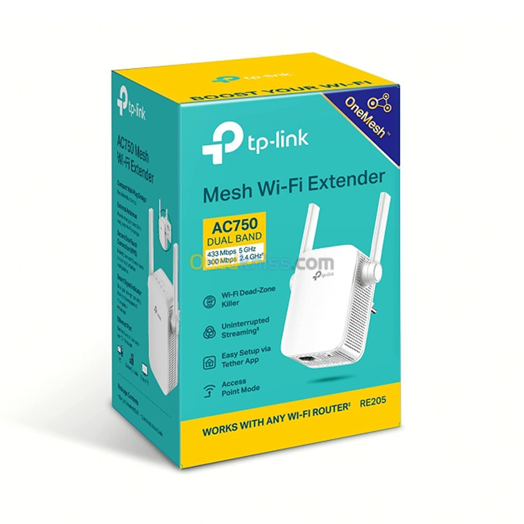 Répéteur Wi-Fi TP-LINK DUAL BAND AC750 (Prise)