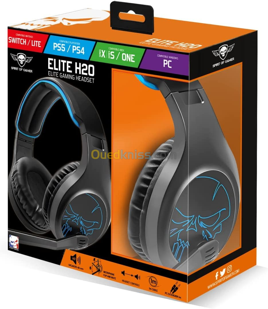  Casque Gamer ELITE H20  / XBOX/PC/PS4/Switch / Microphone Flip and Mute / Double Jack 3.5mm 