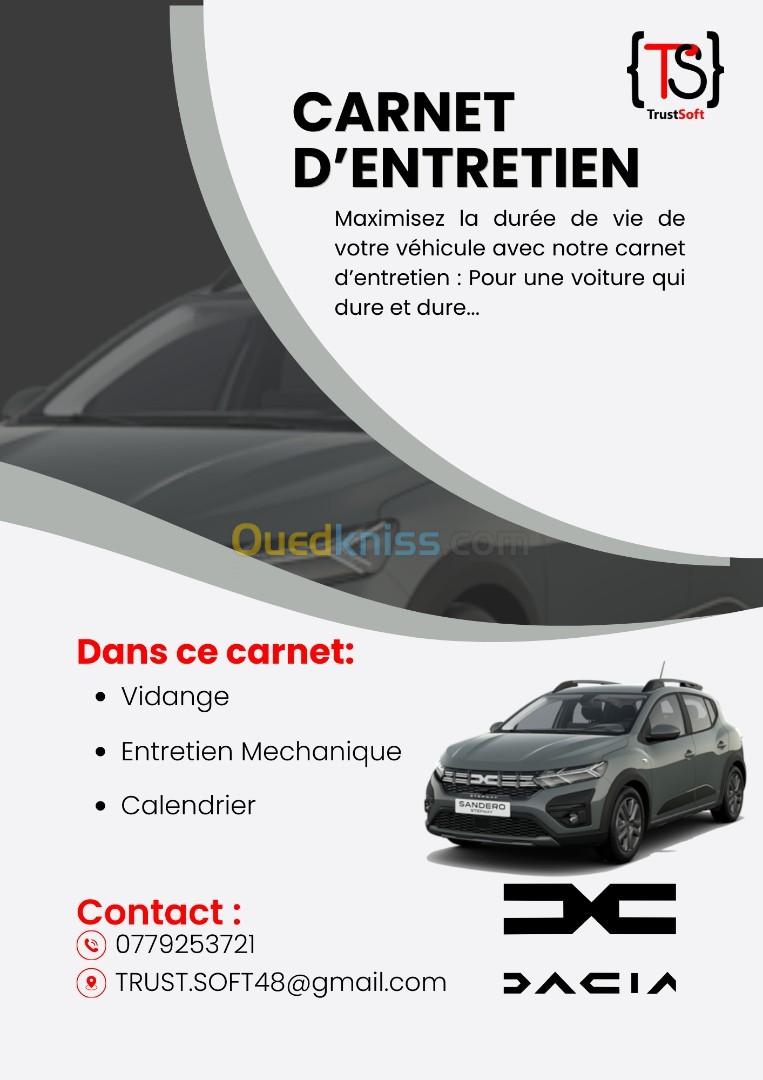 Carnet d'entretien de voiture 