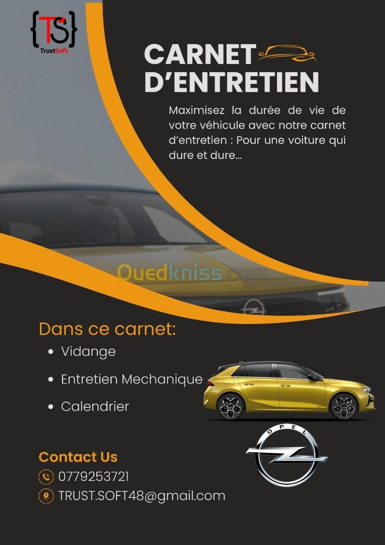 Carnet d'entretien de voiture 