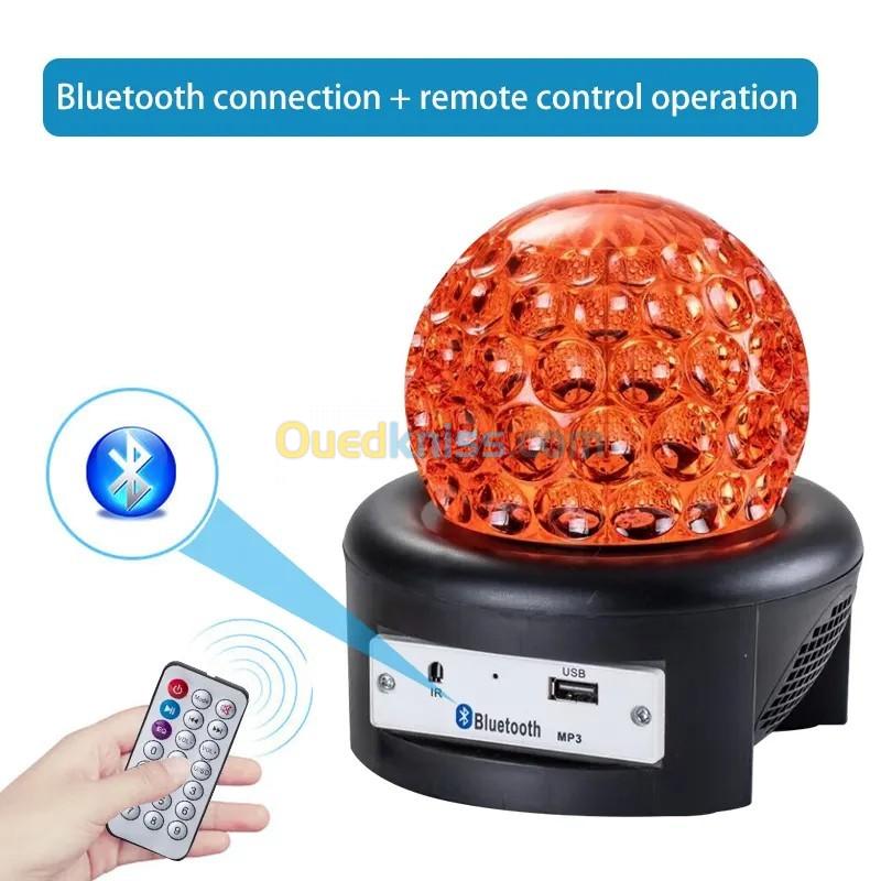 Boule magique Disco Ball haut-parleur Bluetooth, USB, colorée, rotative à 360 degrés 6 Colors