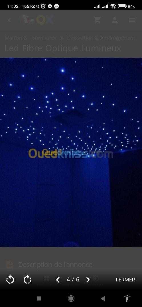 Fibre optique led étoile plafond 