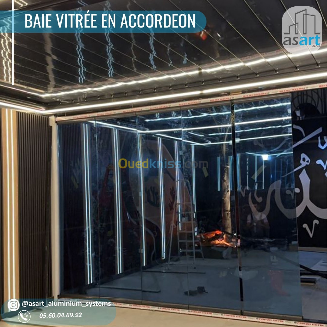 Baie vitrée en accordéon