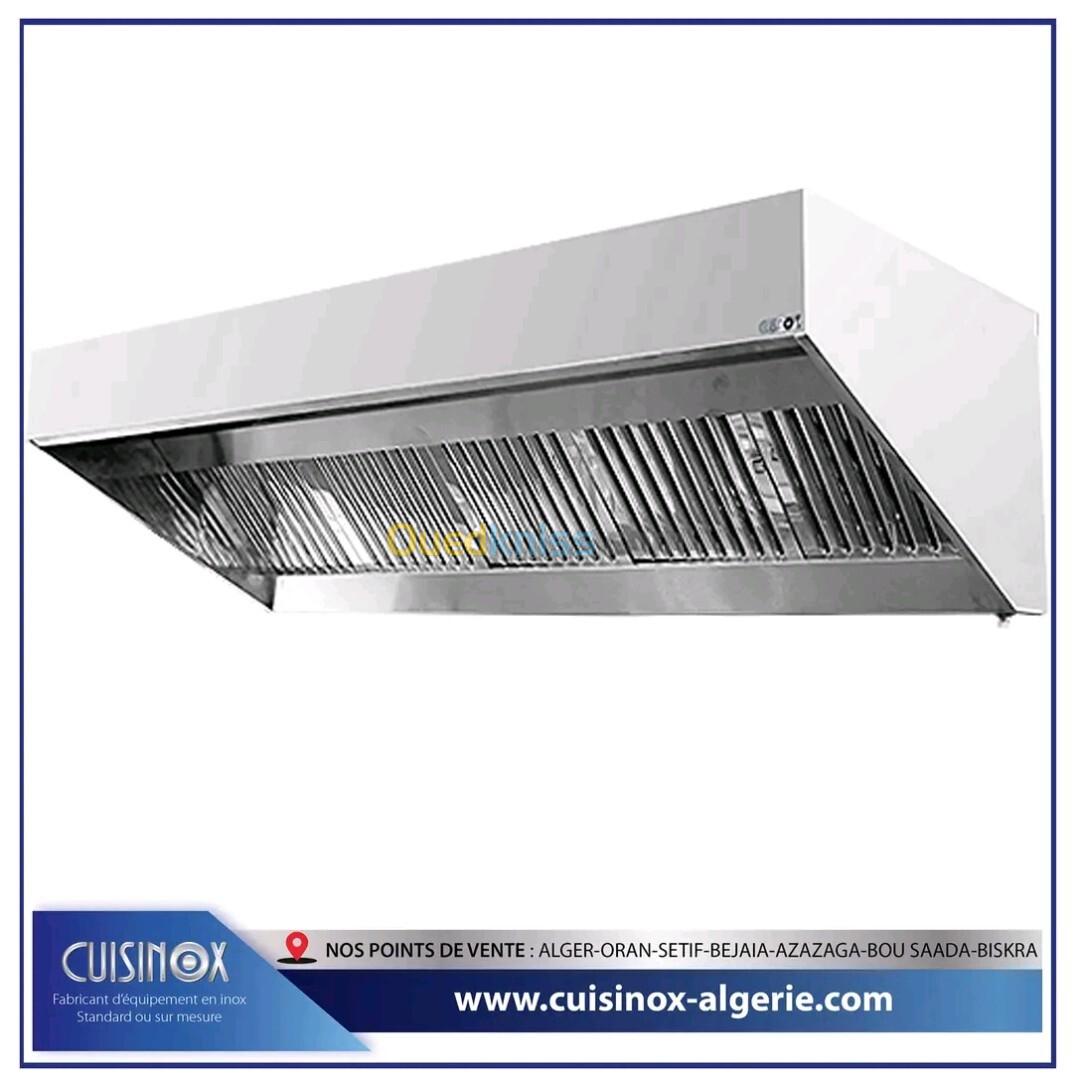 HOTTE D'EXTRACATION PROFESSIONEL POUR LES GRANDES CUISINE (murale ou centrale ) SUR MESURE 