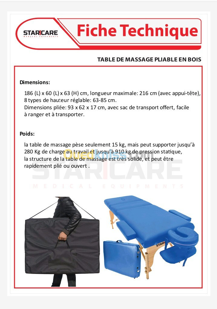 Table de massage star care