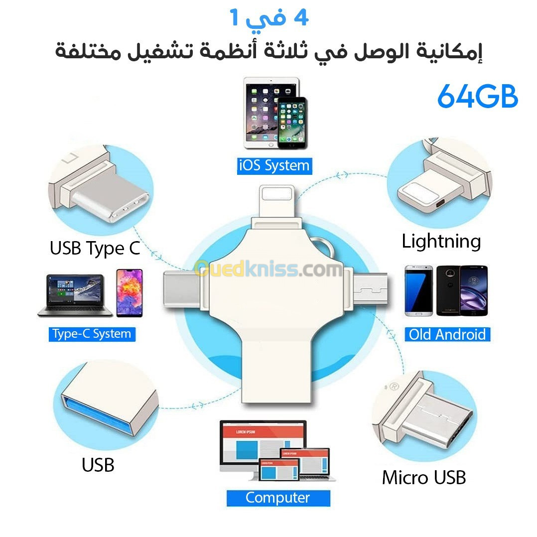 FLASH DISK 4EN1 (128GB). (64GB)