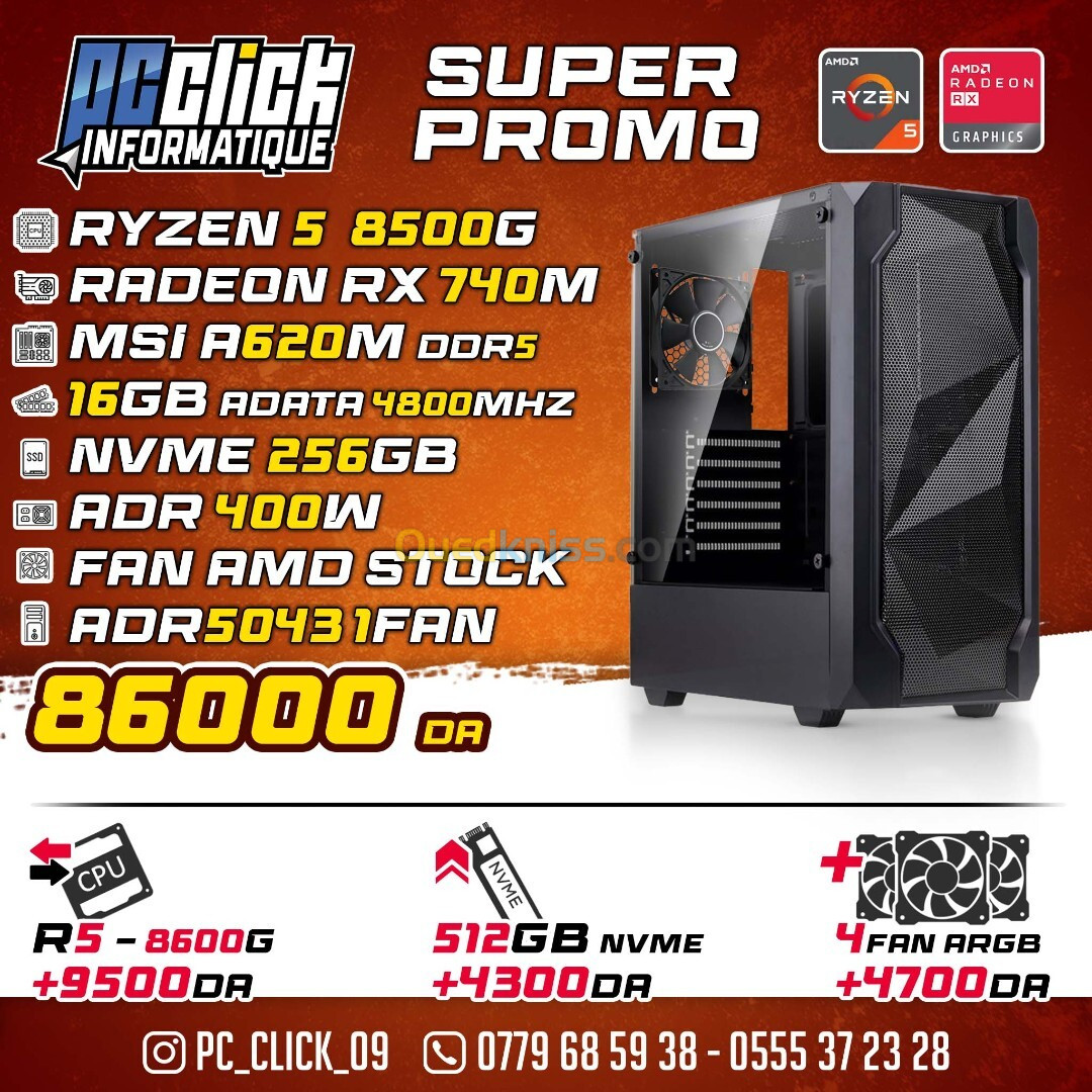 configue Ryzen 5 8500G + RX 740M DDR5