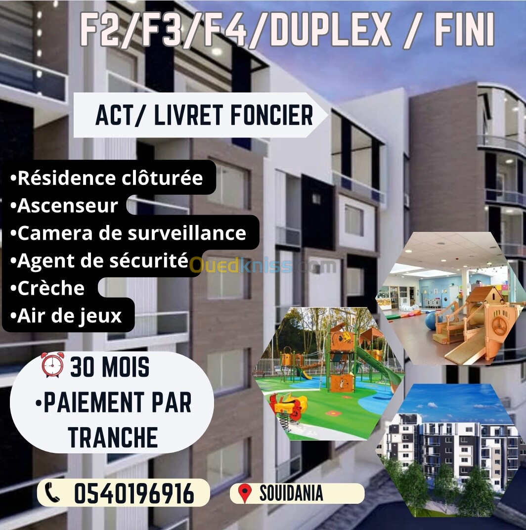 Vente Appartement F3 Alger Souidania