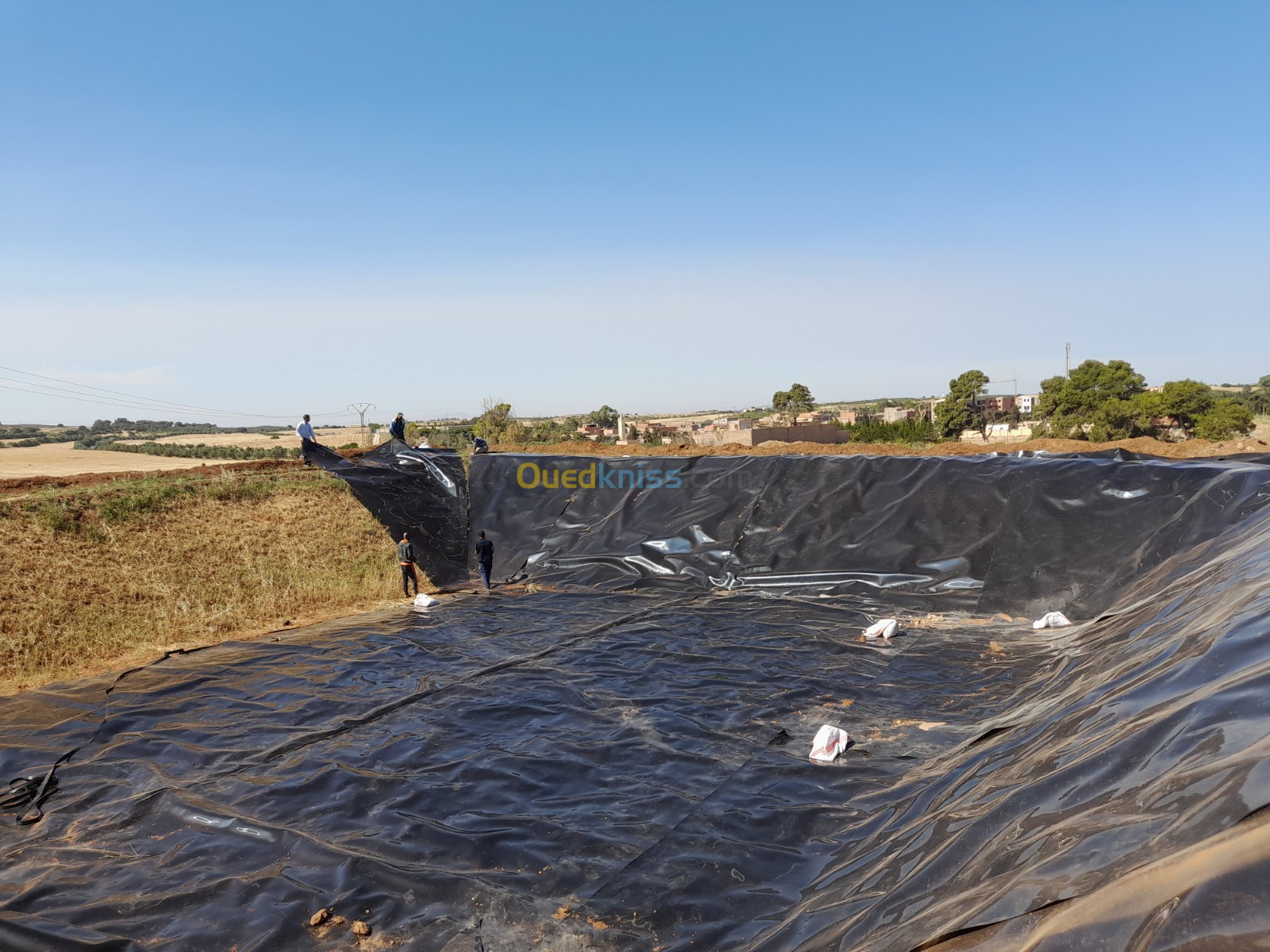 Bassin d'irrigation et d'aquaculture en geomembrane