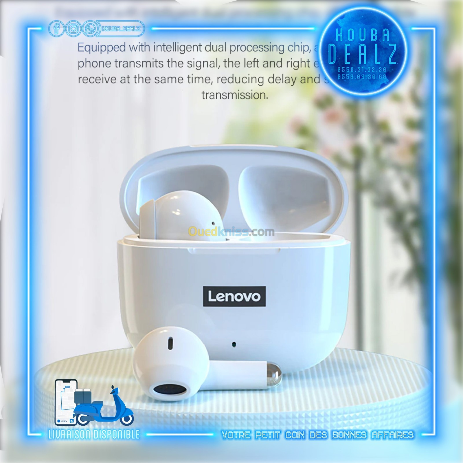 🎧 AIRPODS LENOVO LP40 PRO ORIGINAL (KIT BLUETOOTH) (PRIX CHOC)