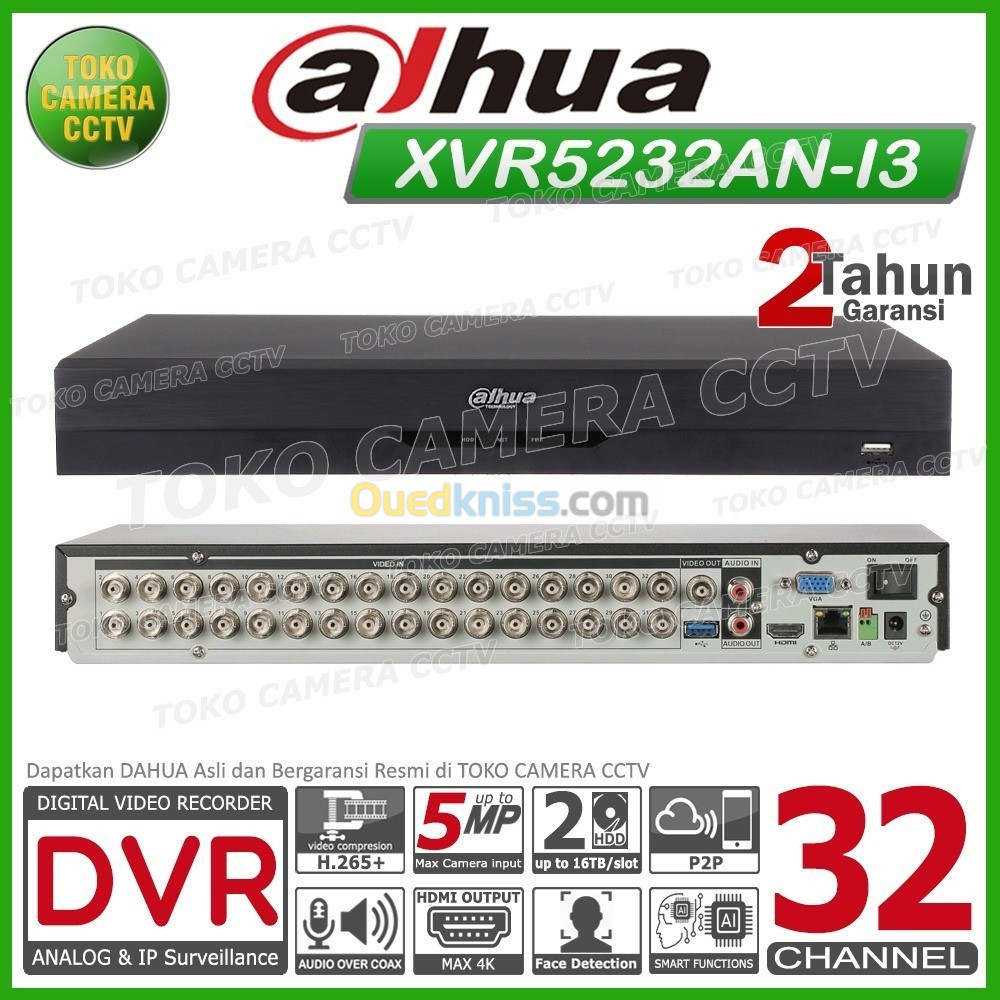 XVR Dahua 32CH i3 Up To 5mp 2 disques