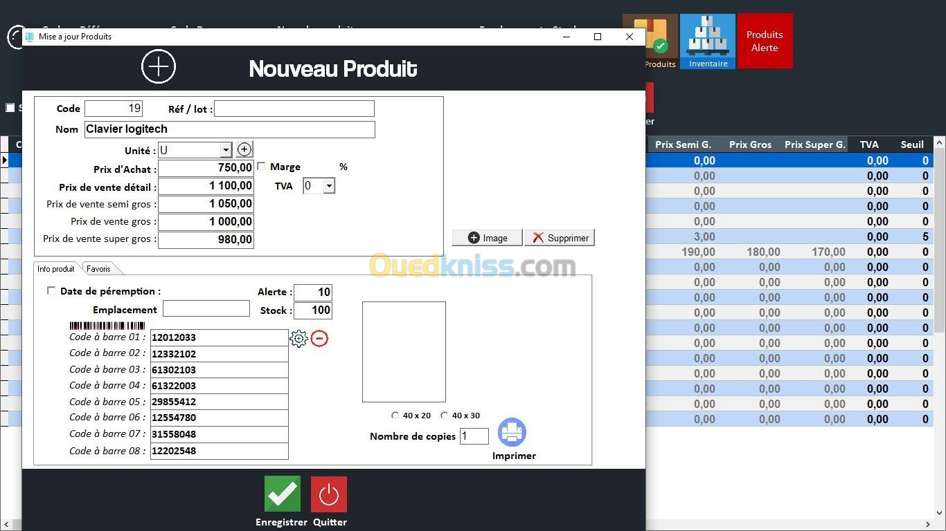 LOGICIEL DE GESTION DE STOCK