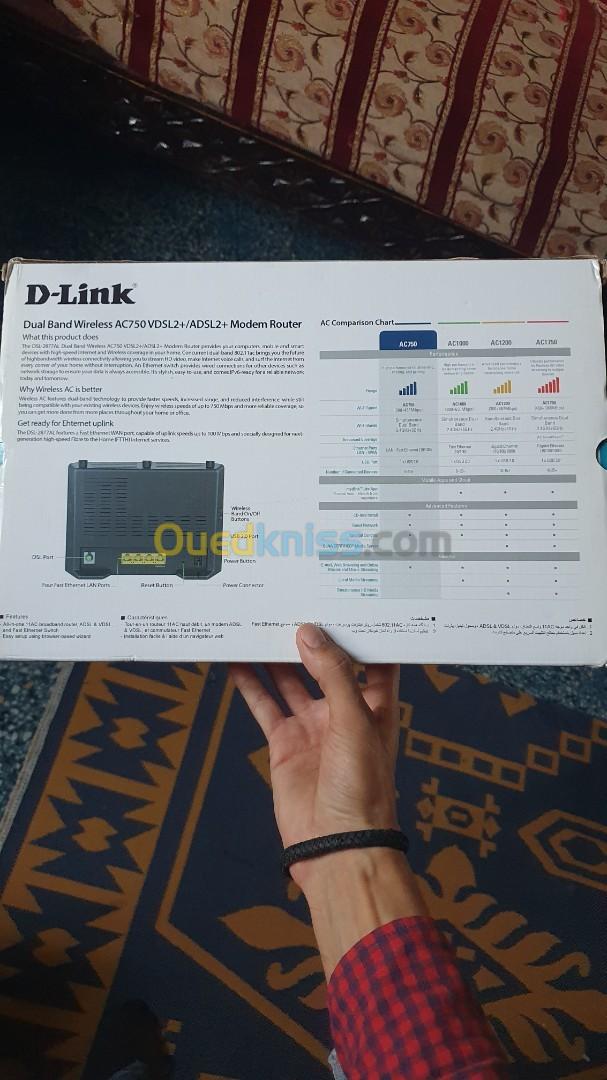 MODEM ROUTEUR D-LINK DUAL BAND WIRELESS AC750 VDSL2+/ADSL2+