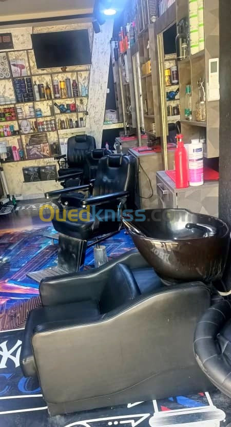 Salon coiffure homme complet محل حلاقة جاهز 