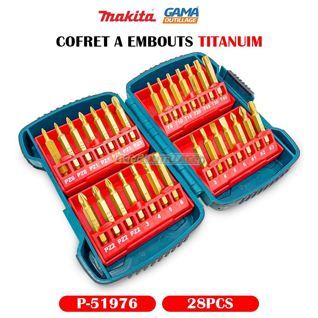 COFRET A EMBOUTS 28PCS TITANUIM MAKITA