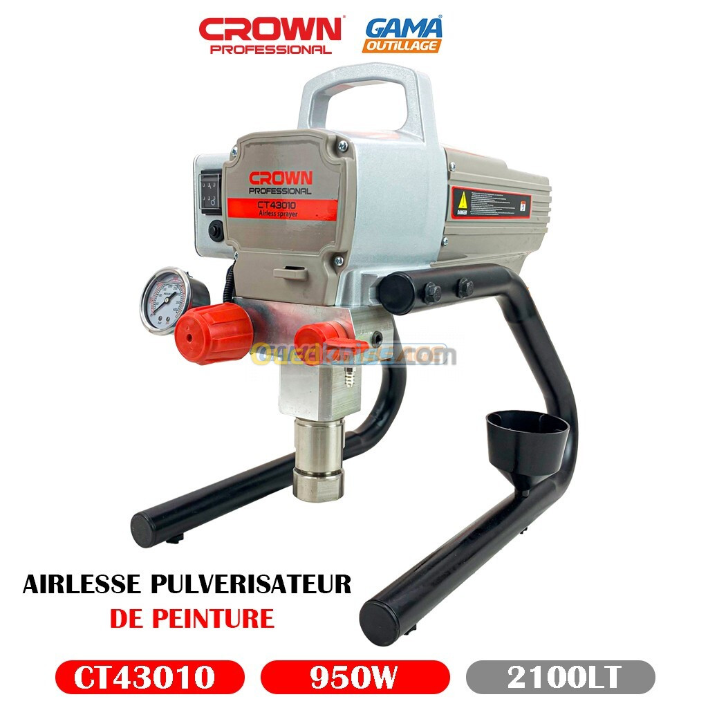 AIRLESSE PULVERISATEUR DE PEINTURE 950W 2100LT/MIN CROWN