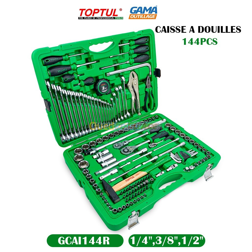 CAISSE A DOUILLES 144PCS TOPTUL