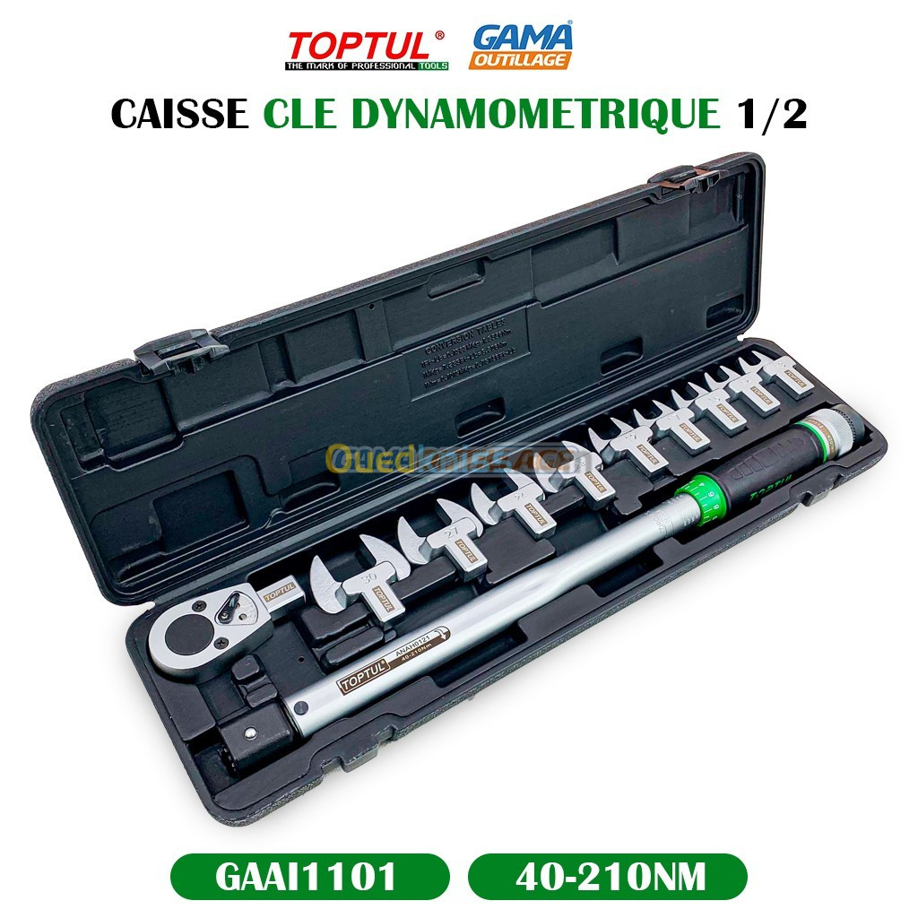 CAISSE CLE DYNAMOMETRIQUE 1/2 40-210 NM TOPTUL