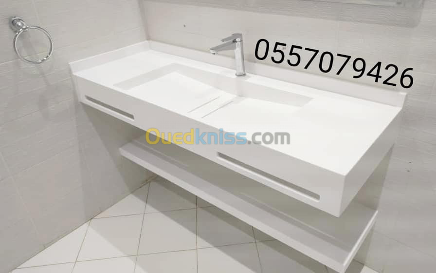 Lavabo sur mesure en Corian