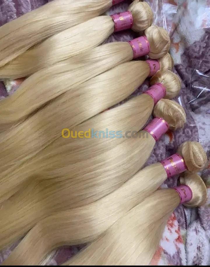 Extensions de cheveux russes 100% naturels 120gramme 65cm a clips 