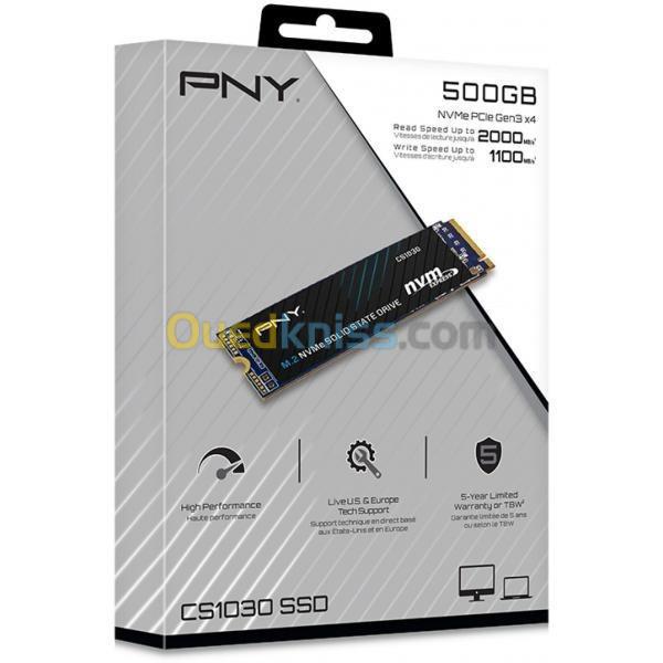 Disque Dur - PNY CS1030 - M.2 NVMe SSD - 500GO