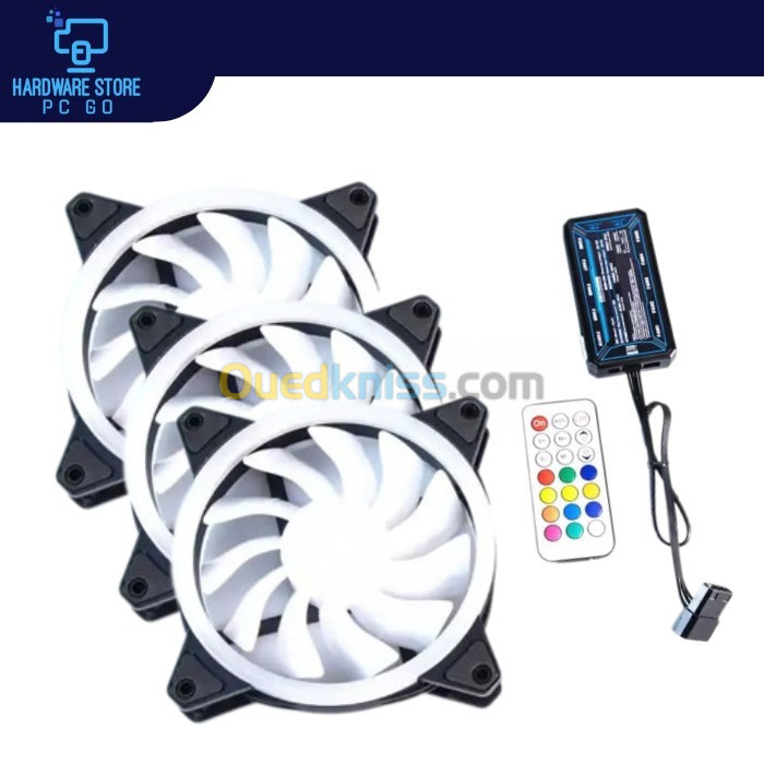 Pack 3 Ventilateur - ARGB avec HUB 10 ports et Télécommande