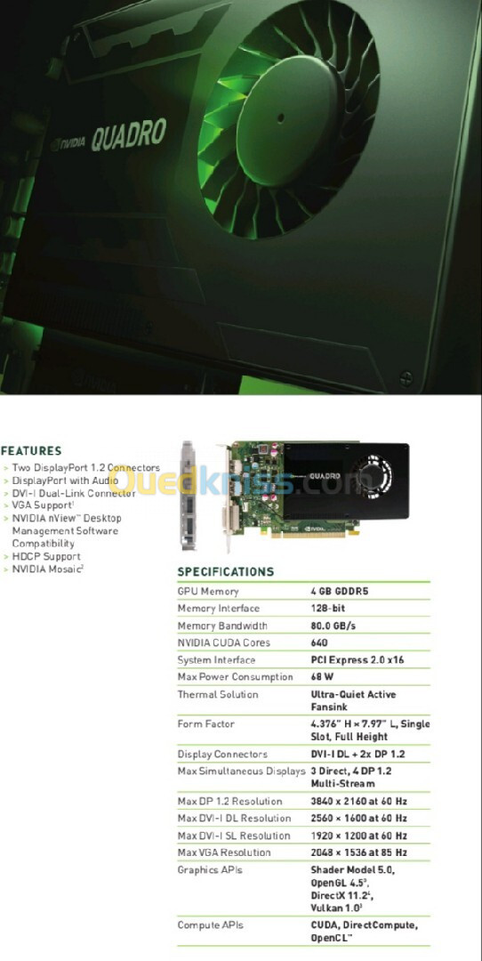 Carte Graphique Nvidia Quadro K2200