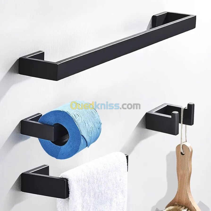 Accessoires de salle de bain noir