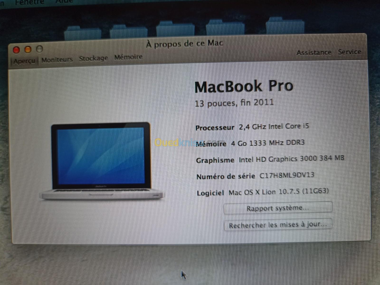 MacBook pro fin 2011