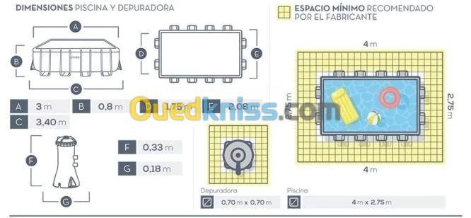 Piscine INTEX Rectangulaire Prisme Avec Filtre 300*175*80 Cm