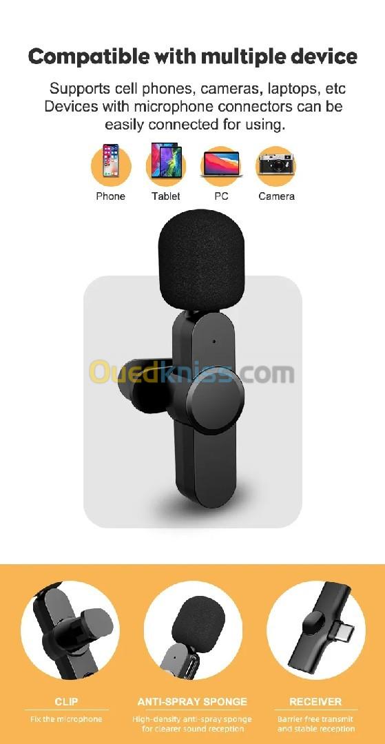 K11 Microphone-cravate sans fil Recording Audio Video Androïd