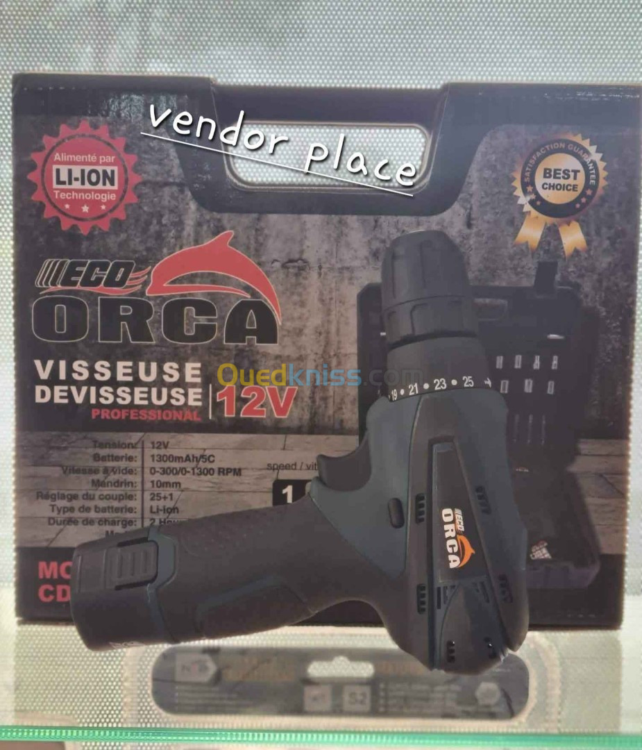 Visseuse Orca 12v + valise accessoires 26pcs