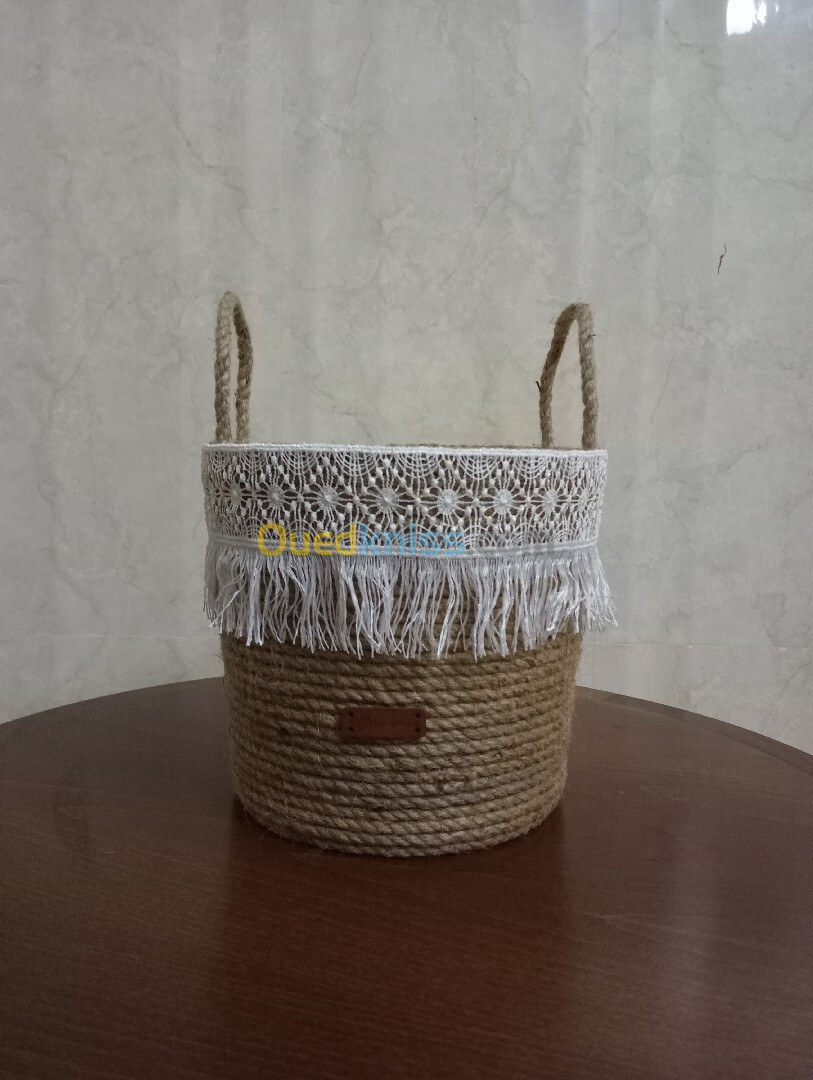 Cache pot en corde de jute 