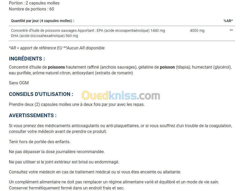 LIFE EXTENSION Mega EPA/DHA, EU Oméga-3 fondamentaux non-GMO Sans gluten Omega-3 EPA/DHA 120softgels